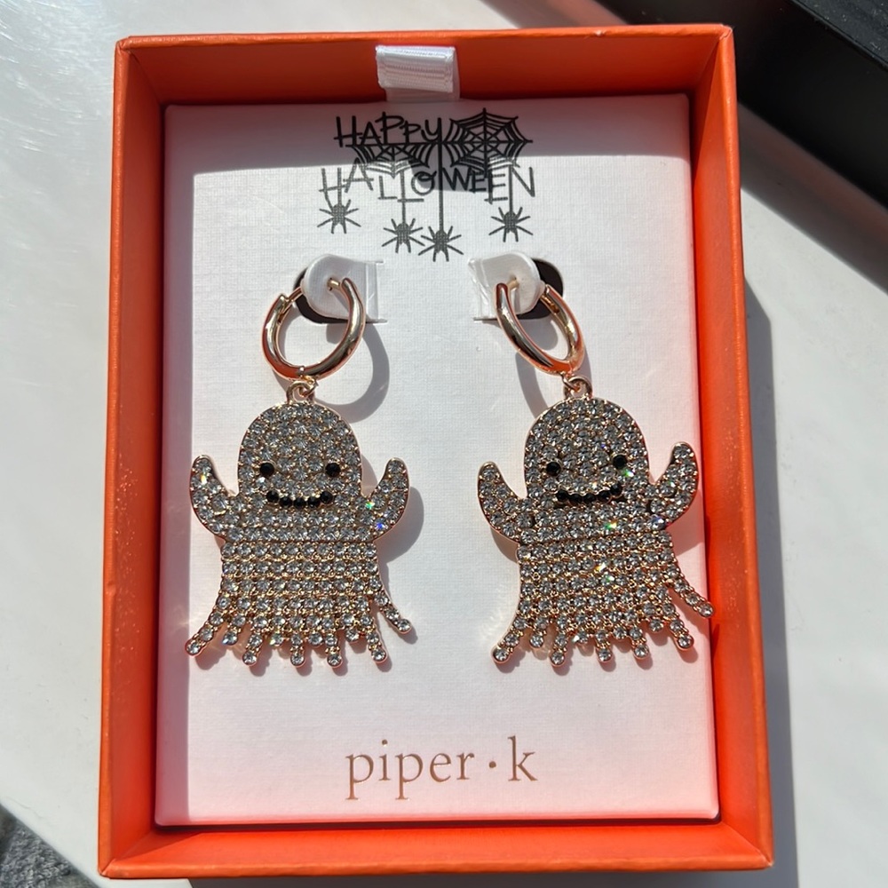 Rhinestone Ghost Earrings